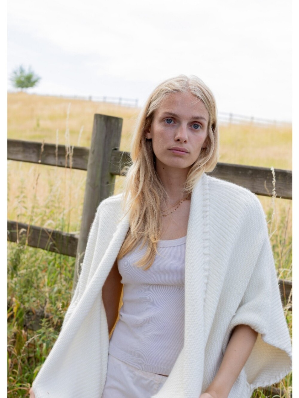 Johnny Was Solid Ivory Knit Cocoon Cape Cardigan Small | Open Front Boho Luxe